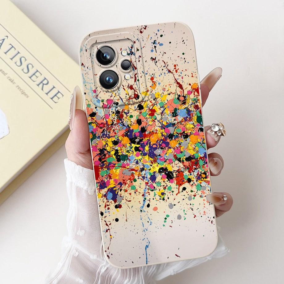 For Realme GT2 Pro Realme GT7 Pro Phone Case Realme Neo2 GT 2 Fundas Liquid Silicone Soft Back Cover Rabbit Panda Flower Capa