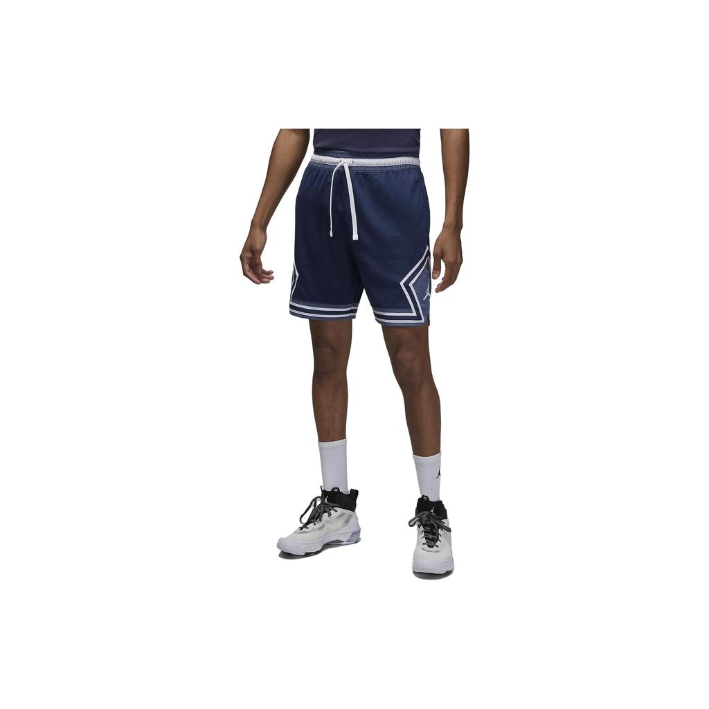 Jordan Dri-Fit Solid Logo Stripe Drawstring Athletic Training Casual Shorts Men Bottoms Navy-Blue DX1487-410