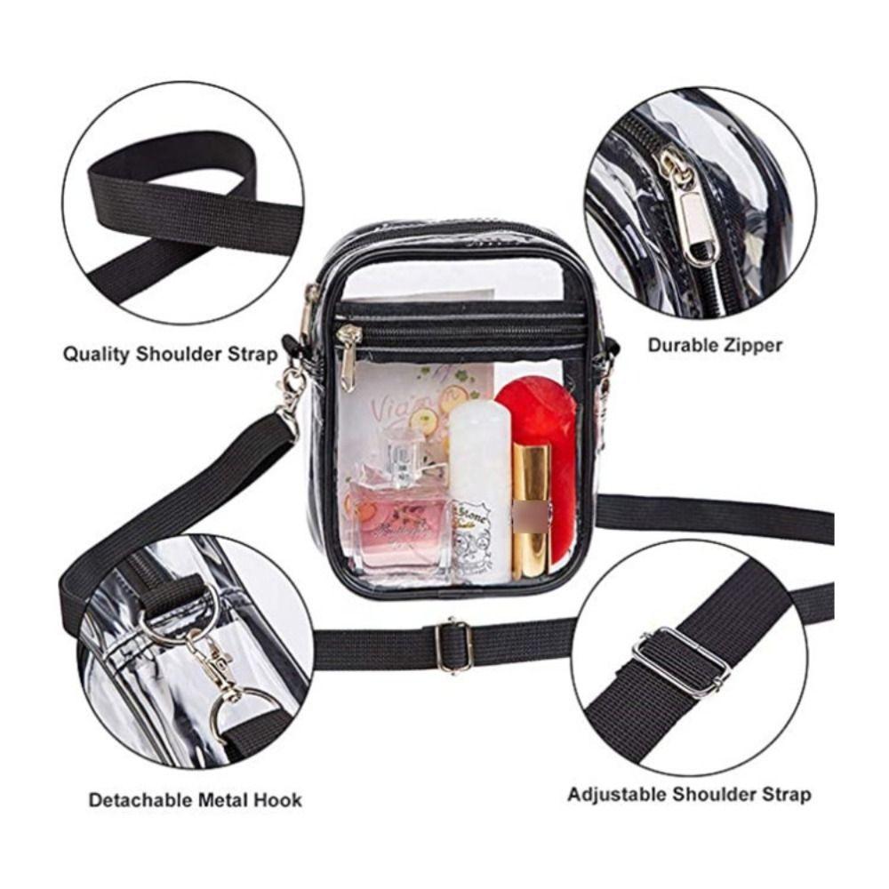 Large Capacity Crossbody Bag Waterproof Transparent Messenger Bag Clear Shoulder Bag  Unisex