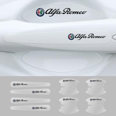 8Pcs Car Transparent Door Bowl Handle Protective Film Sticker For 159 Giulietta Giulia 147 Mito 156 Stelvio Volante