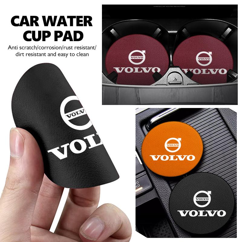 For Volvo 2pcs Silica Gel Car Coaster Water Cup Holder Anti Slip Pad Mat Xc60 Xc90 V40 V60 S60 V50 V90 S80 C40 XC40 V70 XC70 C30 CT9