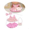 Stuffed Doll Princess Dress Short Skirt with Bag Costumes Photo Props Clothing Hair Bow for