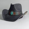 summer Cowboy Hat Summer Outdoor Travel Turquoise Accessories for Men and Women Retro Gentleman Western Cowboy Straw Hat