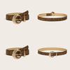 Tiger Print Stylish Narrow Belt With Faux Leather And Metallic Clasp For Office And Daily Use