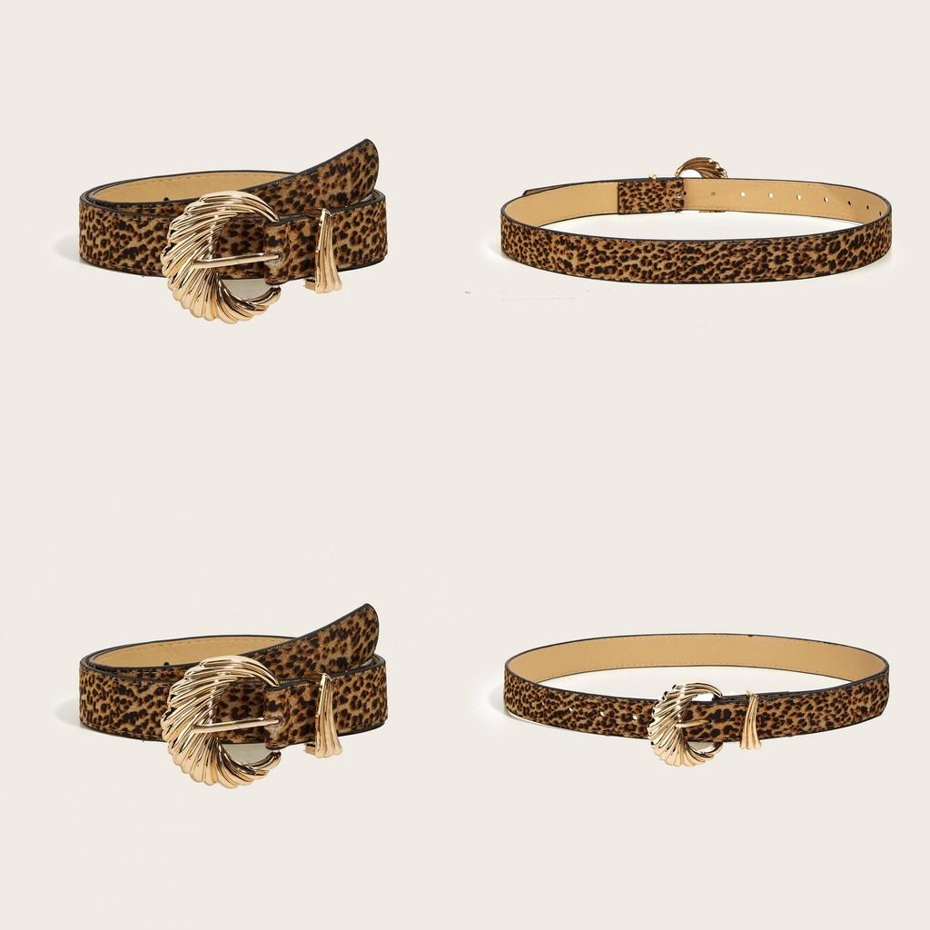 Tiger Print Stylish Narrow Belt With Faux Leather And Metallic Clasp For Office And Daily Use