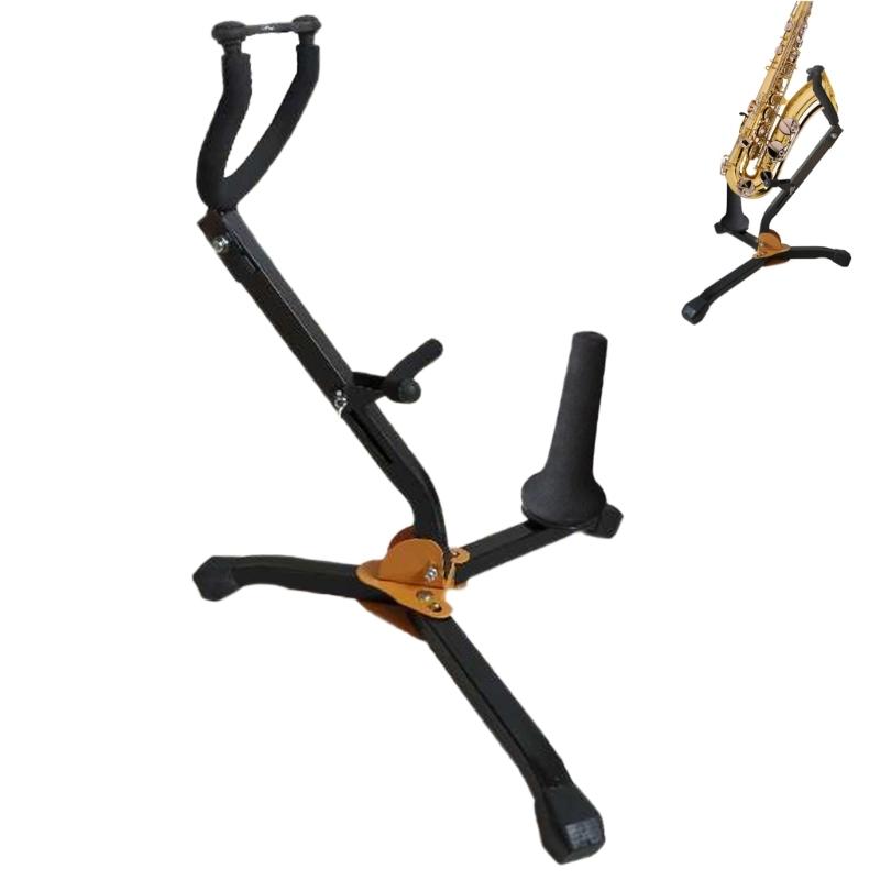Altos Tenors Saxophone Rack Metal Triangular Base Folding Saxophone Stand Tripods Standing Rack Instrument Accessory