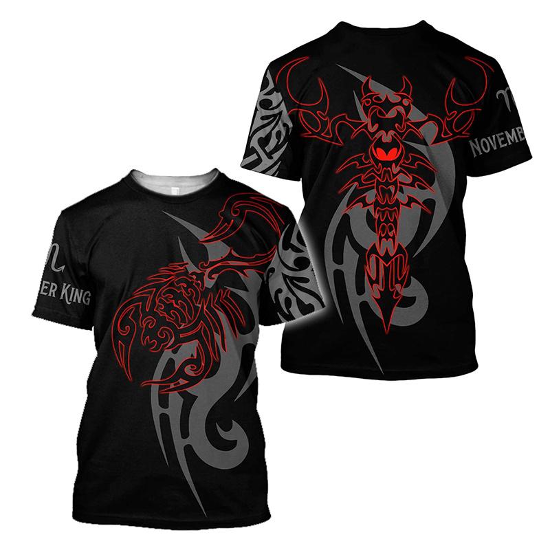 Футболка с принтом скорпиона 3D для мужчин, классные футболки с рисунком животных, летние повседневные футболки с короткими рукавами и круглым вырезом, свободные уличные футболки XXL