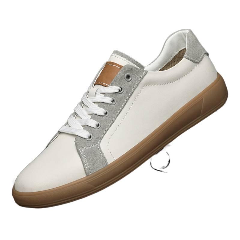 Men's Cross-Border Plus Size Genuine Leather Soft Sole Sneakers - Summer Casual Flat Shoes with Cowhide Upper, German Training Design.