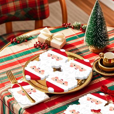 20PCS Christmas Themed Opposite Sex Tissue, Christmas Decoration 2026 Happy New Year Home Decoration Party Napkins