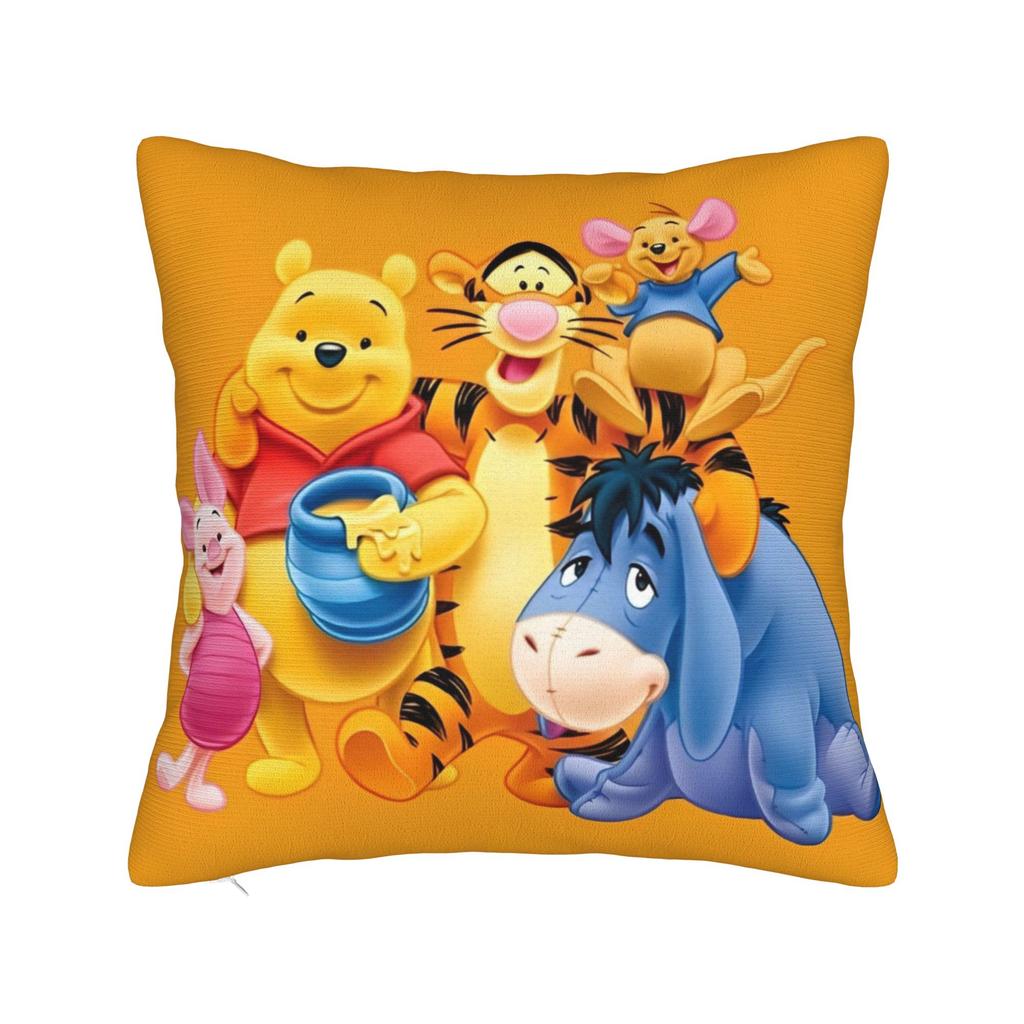 Winnie The Pooh Square Pillowcases Polyester Bed Car Cute Honey And Bee Cushion Case Cool Decor Throw Pillow Case 45*45