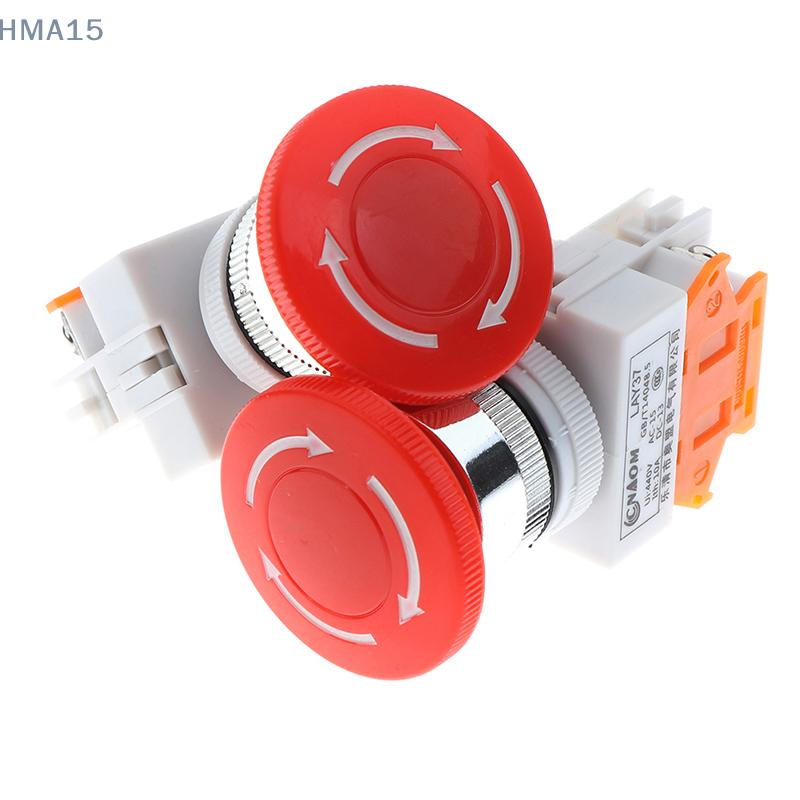 [EL]1Pc Red Mushroom Cap Normally Closed Emergency Stop Push Switch Button 10A LAY37