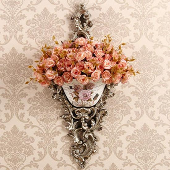 European Wall-Mounted Vase: Creative Resin Ornament for Retro Home Decor