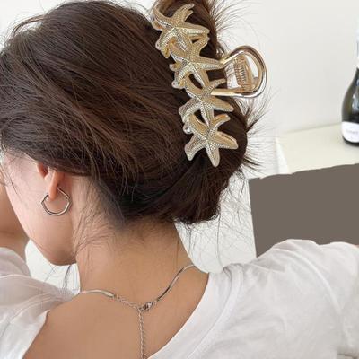 Haarklammer Ozeanisches Design Hinterkopf Haarspange mit Muscheln Seestern Schneckenmuster Mehrzweck