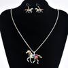 Color Oil Drop Pony Pendant Personalized Necklace Light Luxury Premium Neck Earrings Set Women