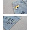 Summer Women's High Waist Wide Leg Ripped Shorts Straight-Cut Four-fifths Denim Pants