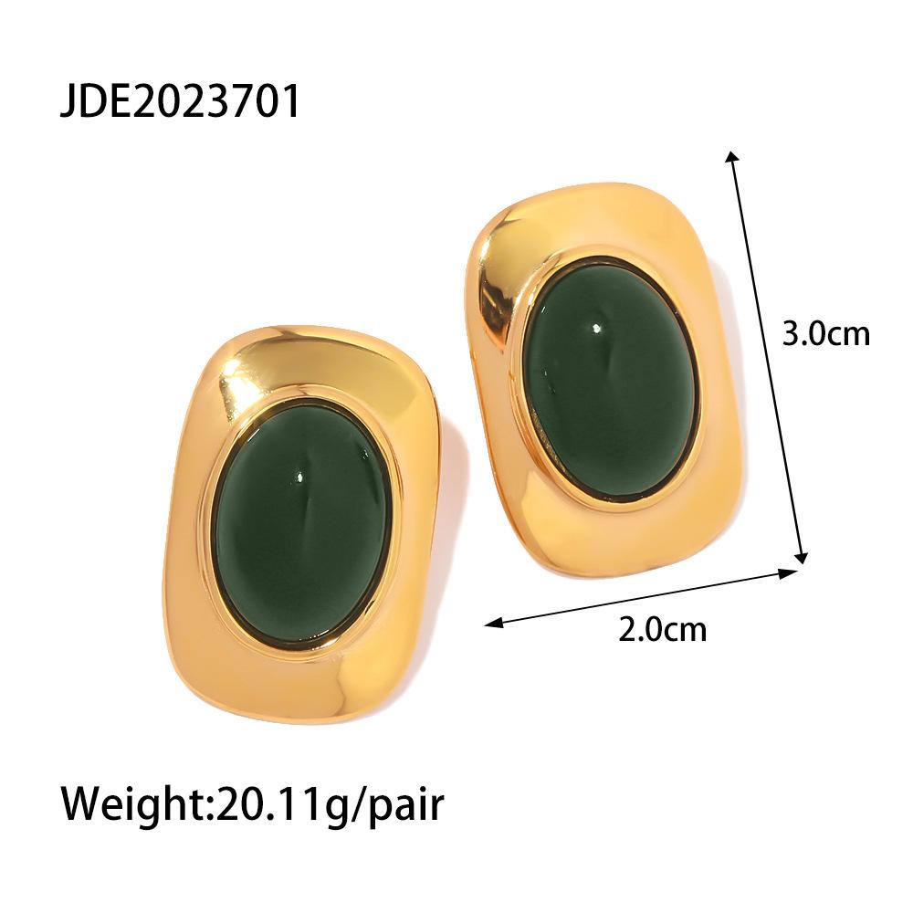 

European and American ins Internet celebrity trend jewelry 18k gold retro oval earrings trendy fashion earrings