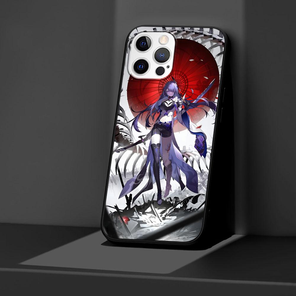 

Raiden Bosenmori Mei Case for Apple iPhone 13 14 Plus 11 12 Mini 15 Pro Max 7 8 SE 2020 X XS XR Silicone Black Soft Phone Cover iPhone 7(SE 2020)