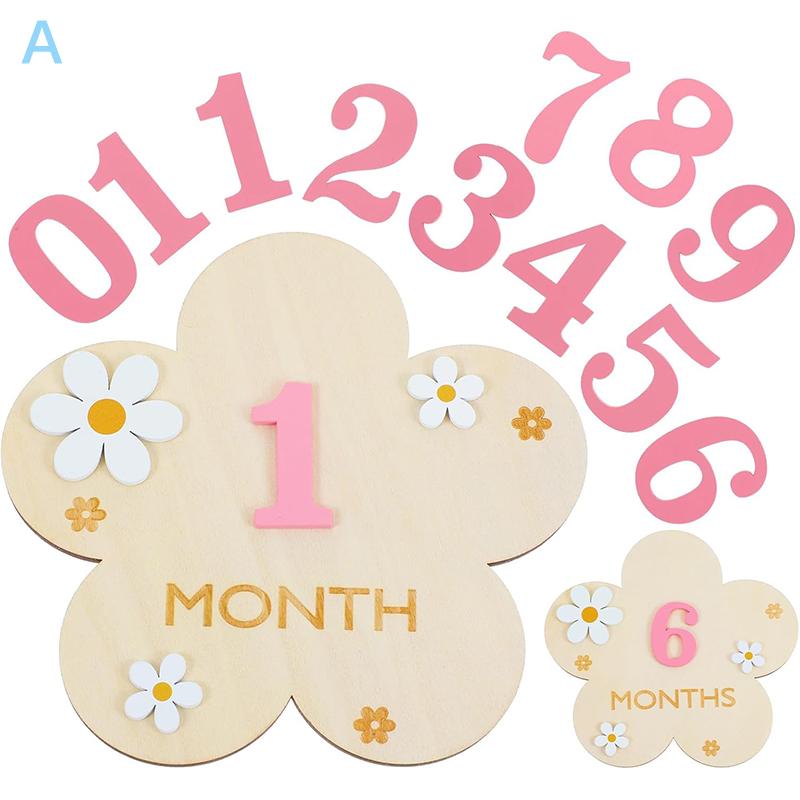 Newborn Flower Photography Accessories Newborn Photography Props Baby Accessories Milestone Wooden Sticker Shooting Props Gifts