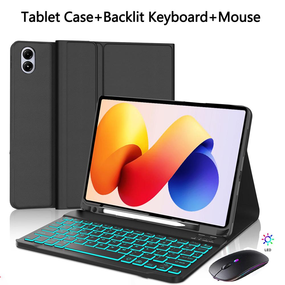 Toetsenbordhoes voor Redmi Pad 2 Pro 12,1 inch, Voor Redmi Pad 2 Pro 12,1 inch Tablethoes met Afneembaar Bluetooth-toetsenbord 12.1 inch&French
