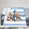 Nautical Anchor Boat Flannel Blanket Winter Warm Bedding Throws for Child Living Room Pattern Bedspread Sofa Bed Cover