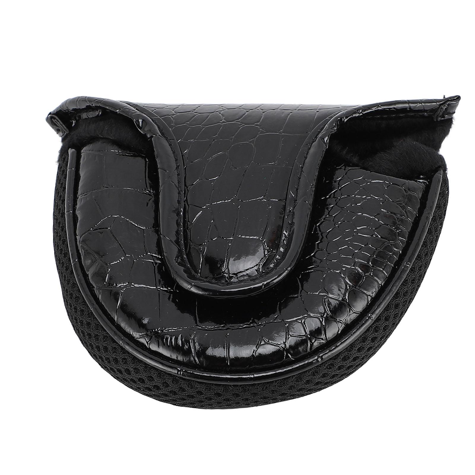 

Mallet Putter Cover PU Protective Club Headcover Putter Cover with Plush Lining for Training Black