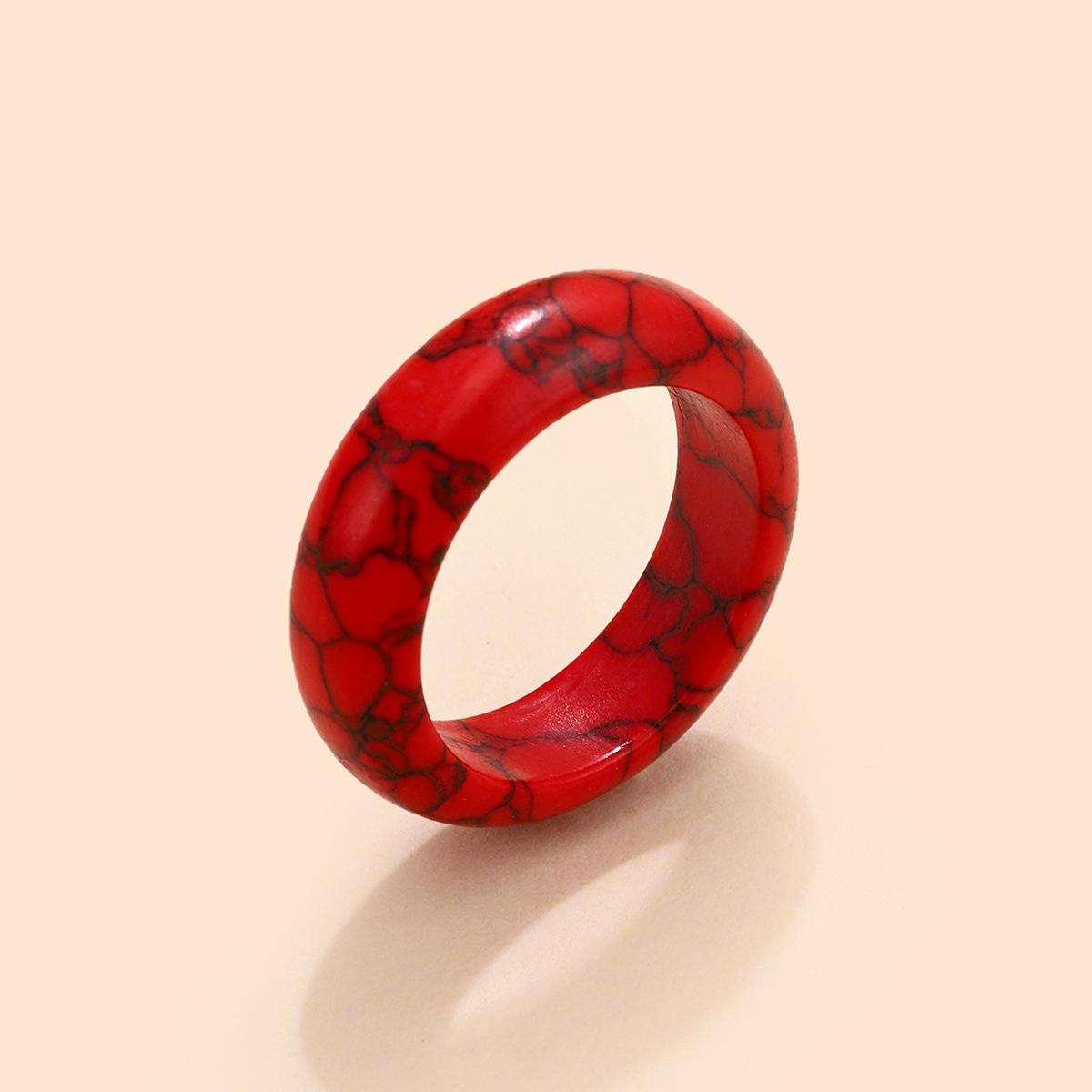 

BLINGBAY Women s Vintage Turquoise Stone Ring Fashion Simple Solid Circle Band Jewelry for Party Daily Wear