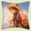 Anime One Pieces L-Luffy Pillow Covers Cartoon Sofa Decorative Home Double-Sided Printing Short Plush Cute Cushion Cover