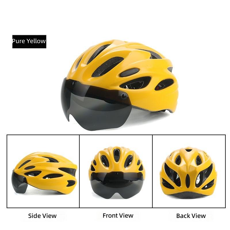 Magnetic-style Visor PC Material Cycling Helmet for Unisex Mountain and Road Bike Safety Roller Skating Use