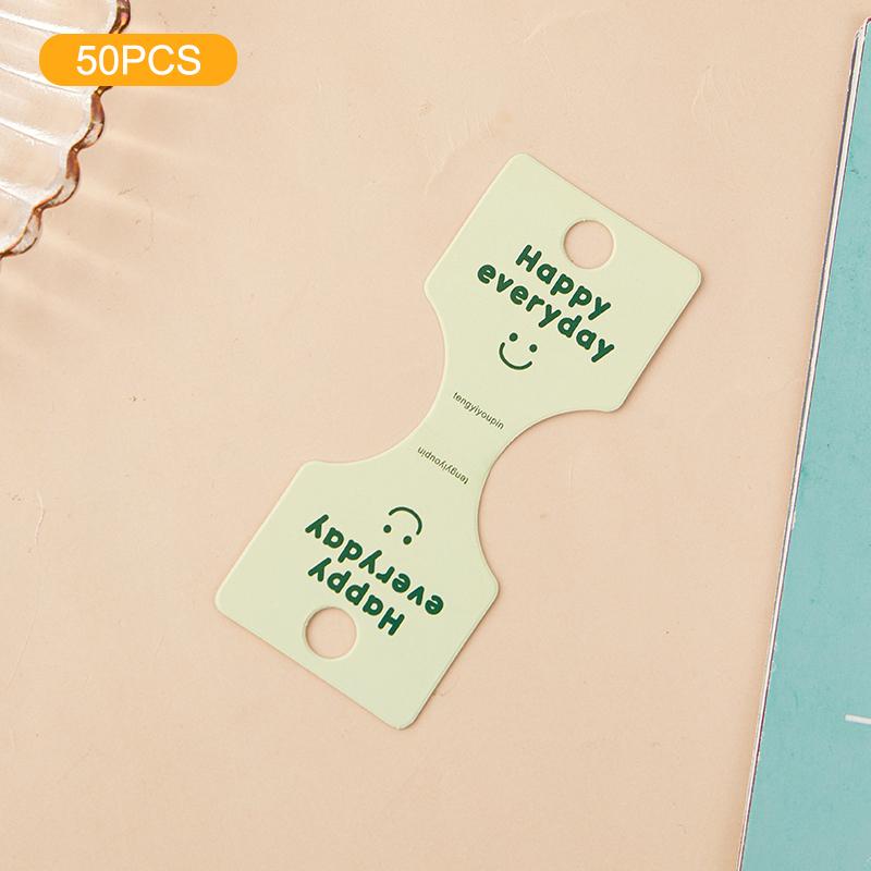 50Pcs Colored Letters Fold Packing Cardboard Display Cards For Handmade Necklace Headwear Hairband Jewelry Display Tag Cards
