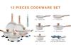 Kairi 12-Piece Non-Stick Cookware Set: Frying, Stir-Frying, Soup, and Milk Pans for All Stoves