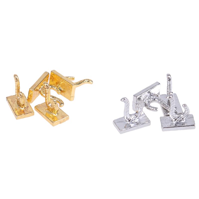 4Pcs 1:12 Dollhouse Miniature Clothes Coat Hook Dollhouse Bathroom Accessories