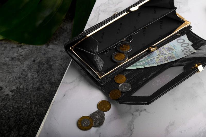 BPD-VS-100 BLACK Women' SHINY Wallet +CERTIFICATE