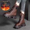 2025 Mid-Calf Soft Leather Chunky Heel Retro Chelsea Boots with Non-Slip Sole