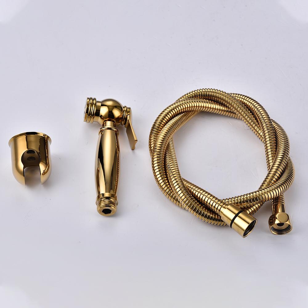 Titanium gold Brass Wall-mounted Handheld Bathroom Toilet Bidet Faucet Sprayer