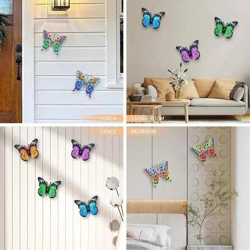 Creative Metal Butterfly Wall Hanging Wall Home Decoration 7-color Butterfly Wall Decoration Art Courtyard Fence Home Gift