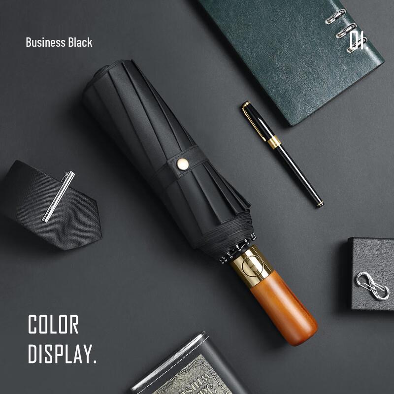 Nanqiao Automatic 12-Rib UV Umbrella with Solid Wood Handle