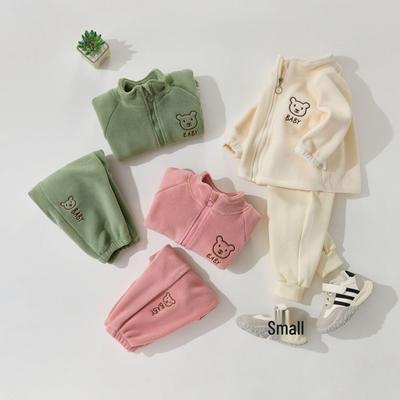 Warme Herfst Buitenkleding Set voor Baby's & Peuters: Gezellige fluwelen jas & kleding