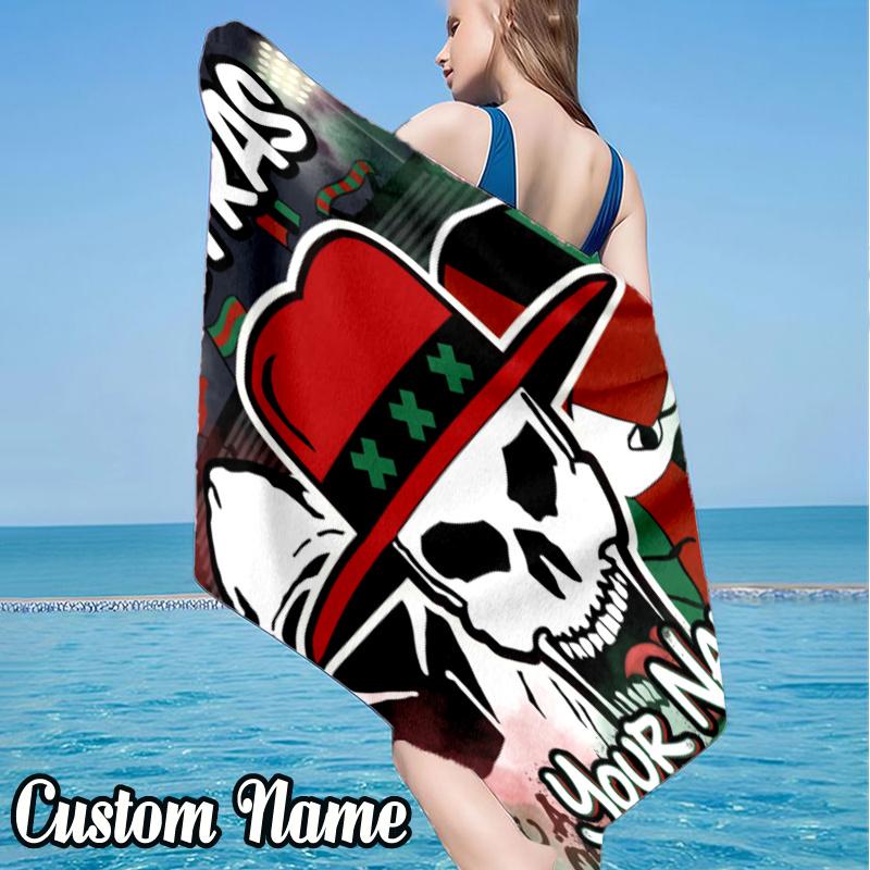 Custom Name Ultras Askary Rabat 2005 Beach Towel - Soft, Ultra-Absorbent Microfiber, Lightweight, Perfect for Beach, Parties, Travel, Camping