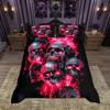 Homewish Set Copripiumino Teschio Scheletro Hippie Set Biancheria da Letto a Tema Halloween Set Copripiumino Animale Spettrale