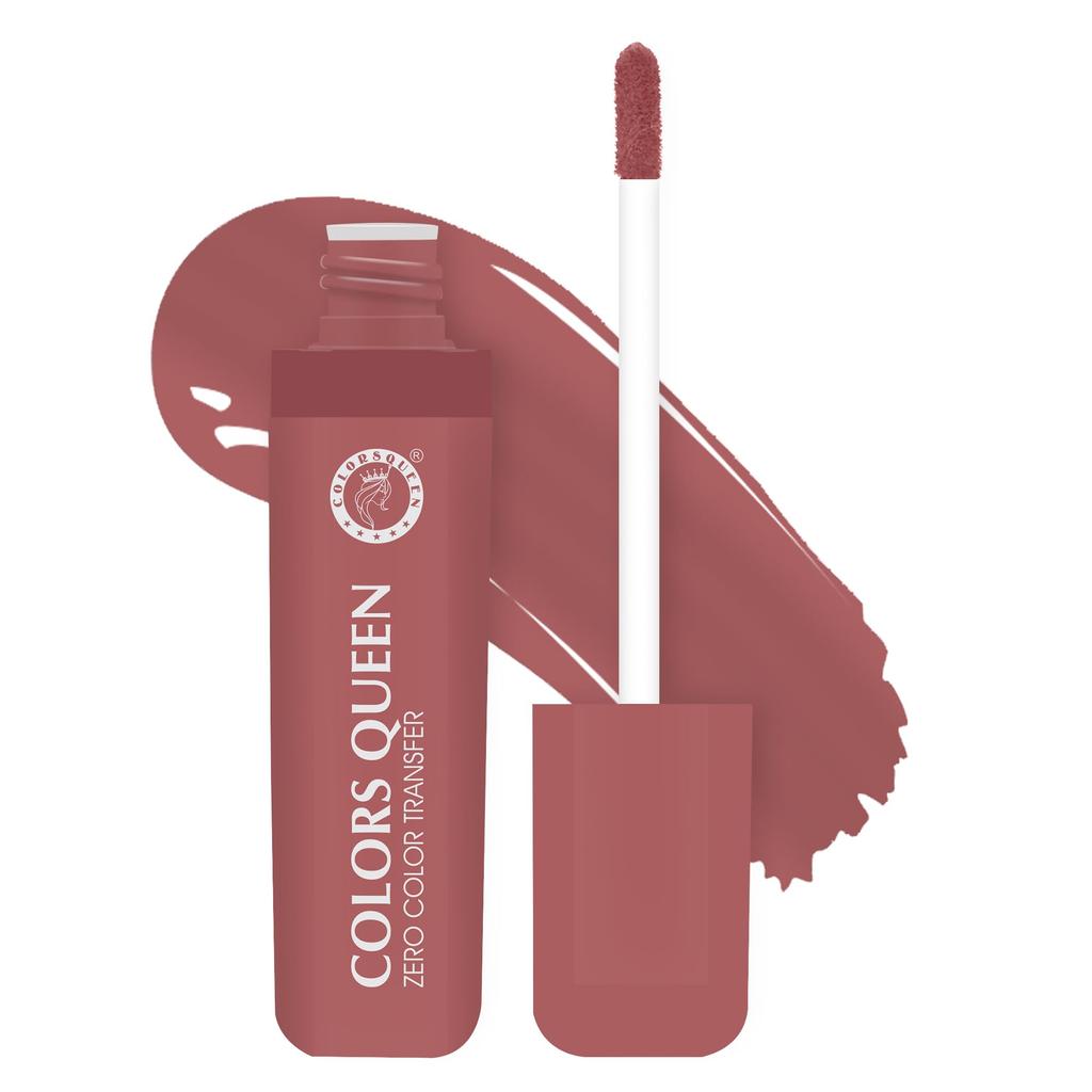 Colors Queen Zero Color Transfer Liquid Lipstick | Hochpigmentierter, Langanhaltender Flüssiglippenstift Wasserdicht | Geschmeidige Ein-Strich-Applikation, Leichtw