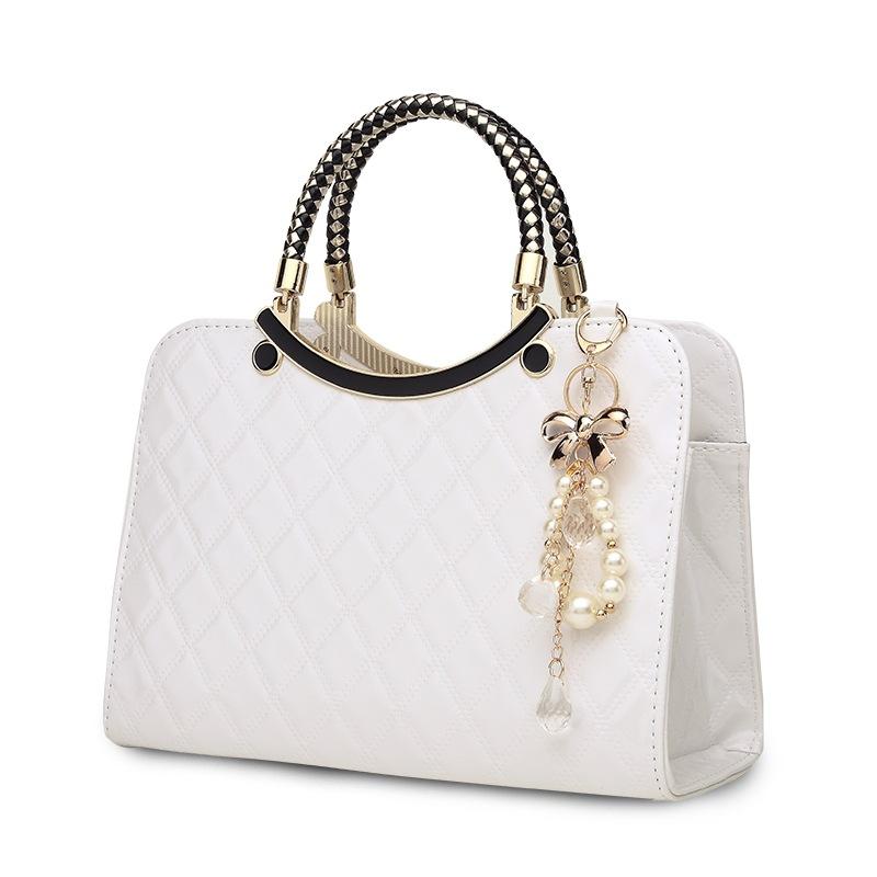 Leather Texture Women s Handbag Large Capacity Women s Diagonal Bag 2026 New Fashion Versatile Shoulder Bag 28x12x20cm белый