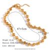 Punk Hip Hop 47CM Gold Silver Color Beads Necklace Men Stainless Steel Luxury High Quality Waterproof Necklace Jewelry For Women