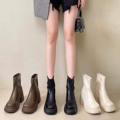 Fashion Small Korean Version of Fashion Boots Women's 2025 Autumn and Winter New Thick Heel Martin Boots and Temperament Small Short Boots