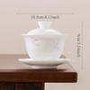 Ceramic Sheep Fat Jade Covered Bowl Dehua White Porcelain with Lid Tea Bowl Large Kung Fu Household Tea Set Gaiwan