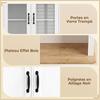 High Kitchen Sideboard, 4 Doors, 2 Glass, 2 Drawers, Worktop, Adjustable Shelves, White