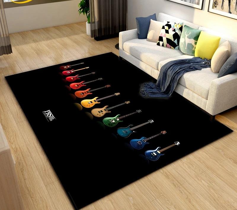 Klassische E-Gitarre Bass Teppich Schlafzimmer Zuhause Weiche Matte Waschbar Wohnzimmer Dekoration Flur Ankleidezimmer Couchtisch Teppich