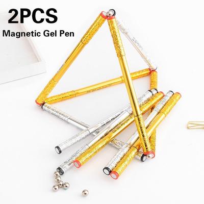2pcs Creative En Hoops Plastic Magnetic Gel Pen For Kids Gift Novelty Item School Supplies Stude