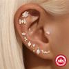 S925 Sterlingsilber Täglich Vielseitig Geometrisch Mit Diamanten Besetzt Knorpel Spirale Dickboden Flache Rückseite Piercing Ohrringe Ohrringe Frauen