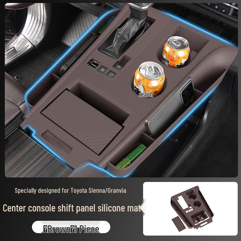 Non-Slip Silicone Mat for Toyota Sienna/Granvia Console & Cup Holders