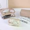 Floral Print Transparent Toiletry Bag 3-Pack Large-Capacity Handheld Makeup Storage Pouch for Women Travel